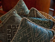 Cushions made of vintage fabrics